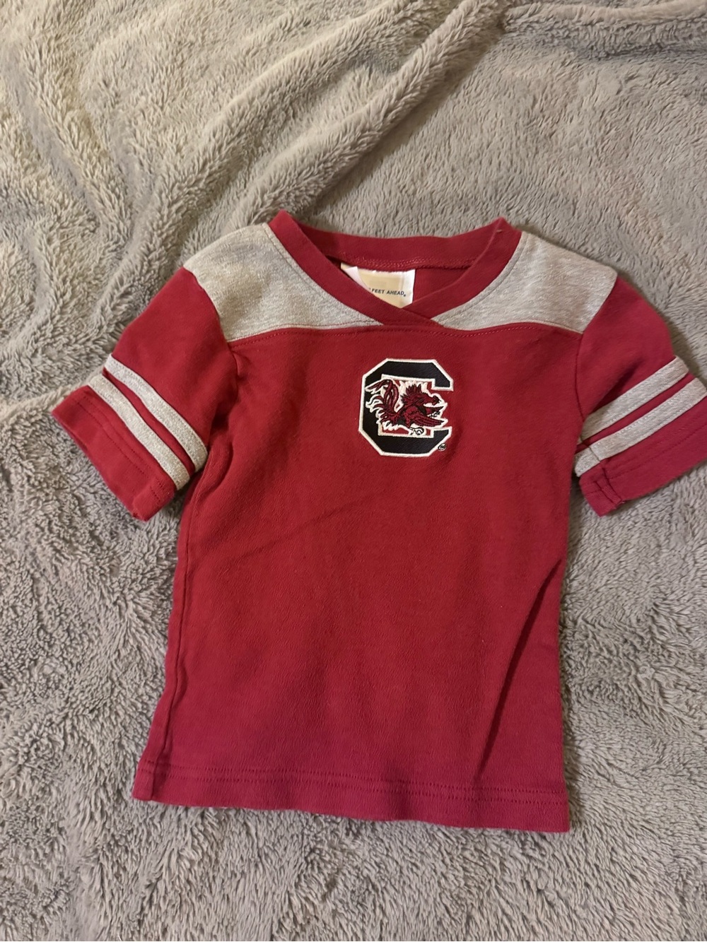 Kids Short Sleeve Team Tee in Garnet with Gray Accents